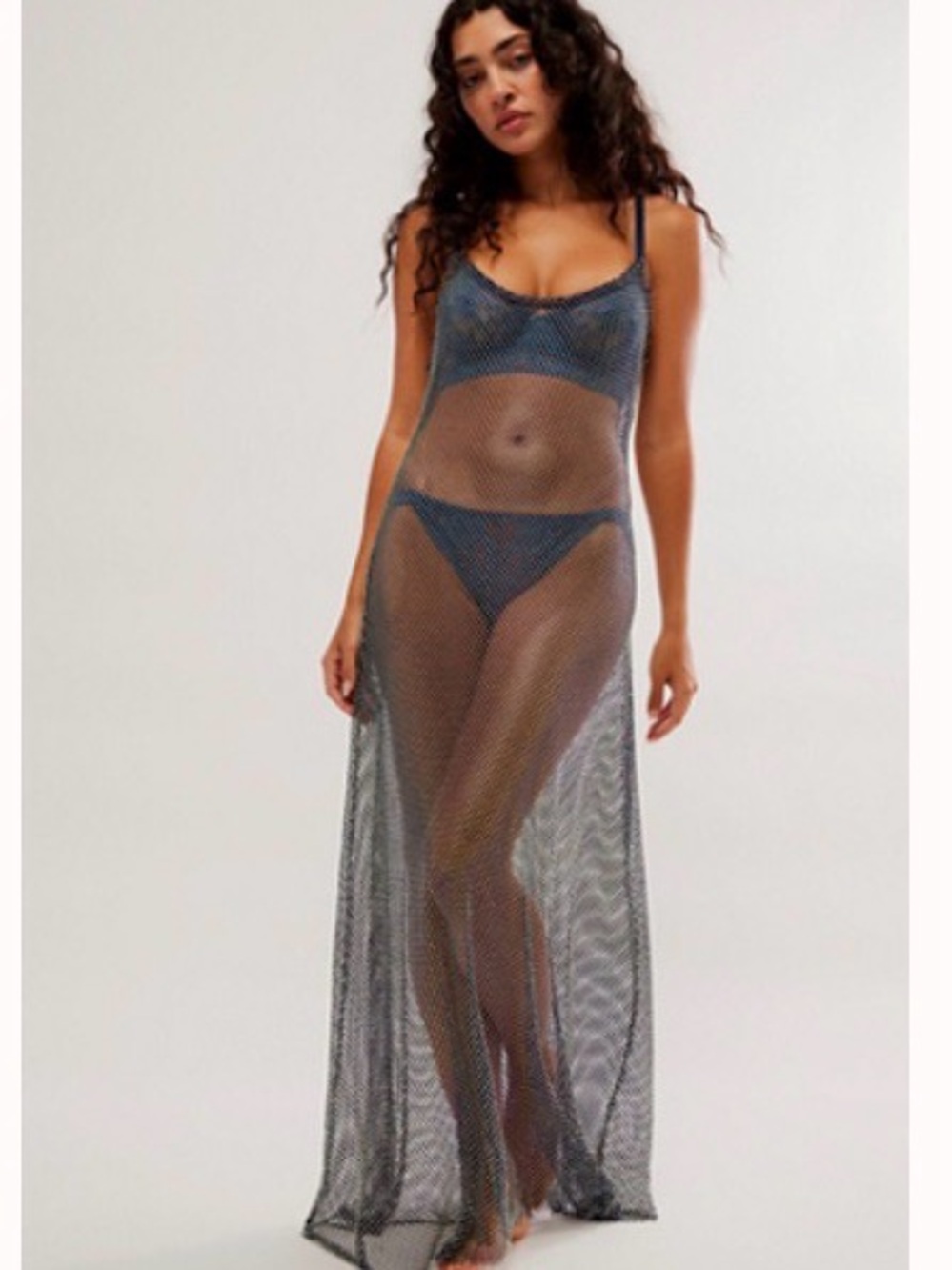 Free People Sheer Mesh rhinestone Dress